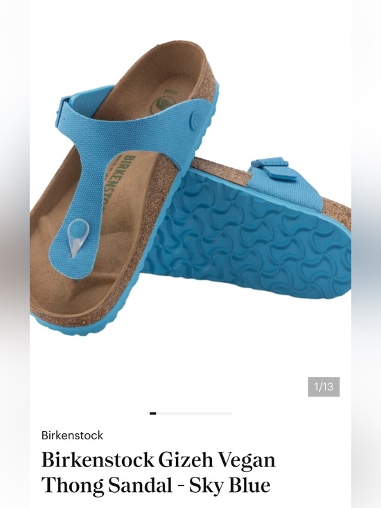 Birkenstock Shoes - Birkenstock Gizeh Vegan Sandals in Bright Blue